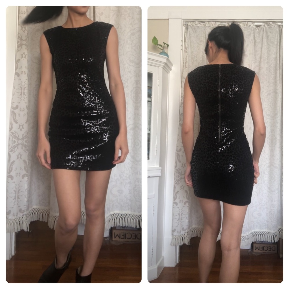 MANGO Black Sequence Dress